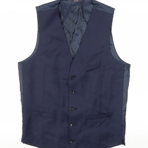Marks and Spencer Men's Blue Suit Waistcoat 40L