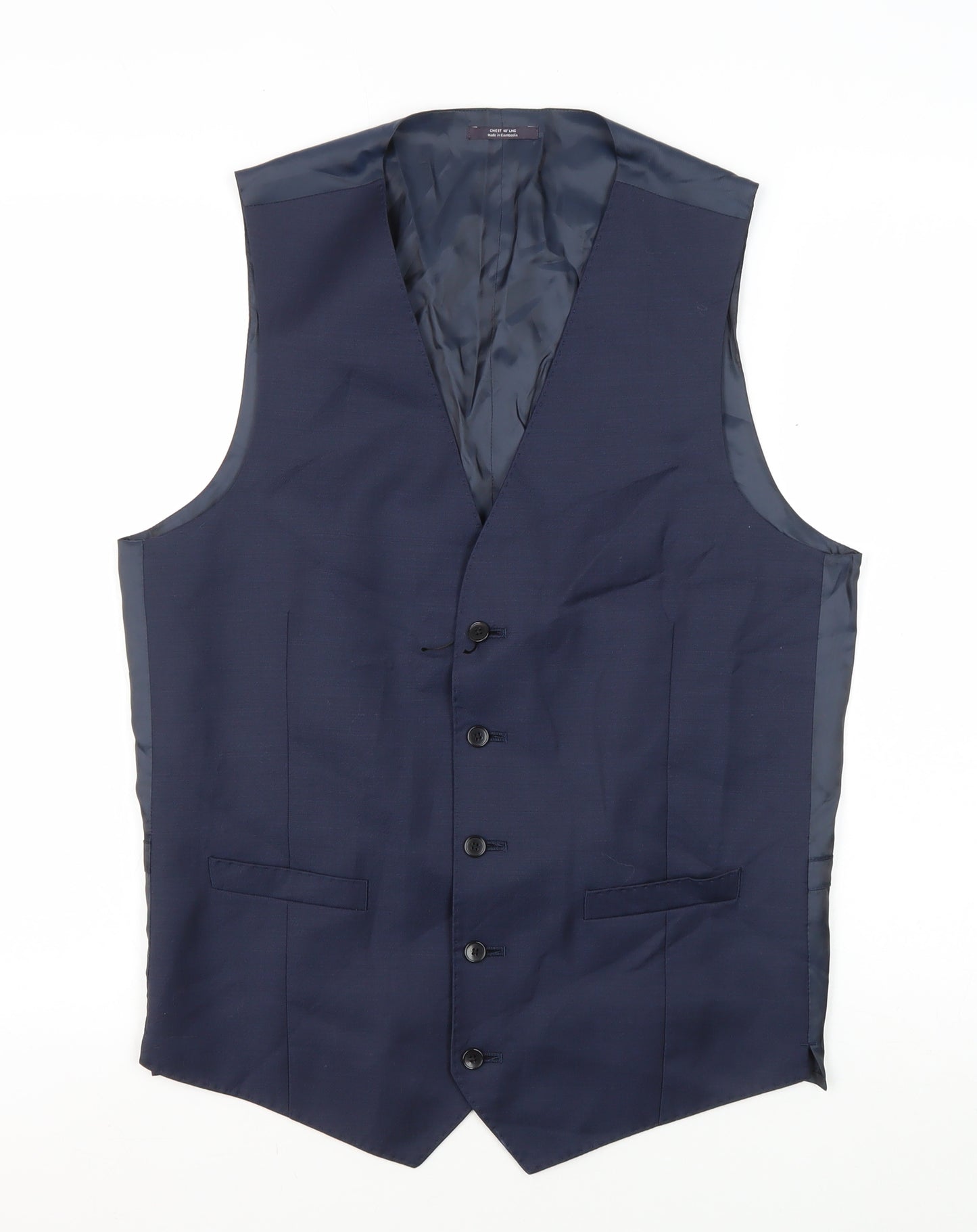 Marks and Spencer Men's Blue Suit Waistcoat 40L