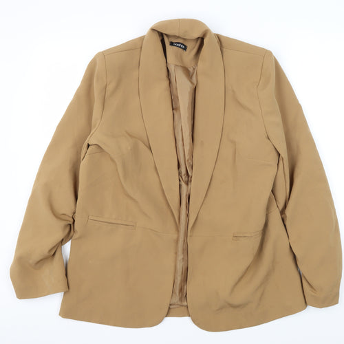 Boohoo Women's Brown Blazer, Size 12, Shawl Lapel