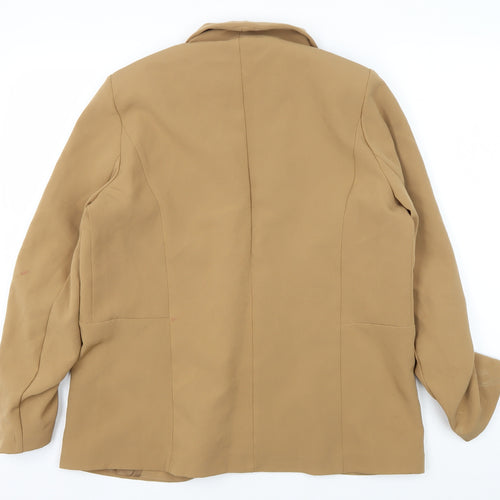 Boohoo Women's Brown Blazer, Size 12, Shawl Lapel
