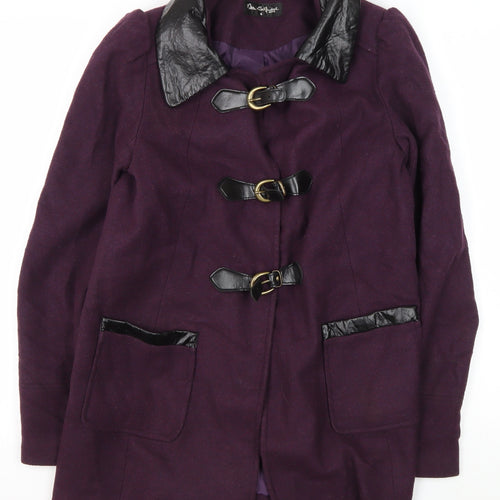 Miss Selfridge Women's Purple Buckle Coat Size 6