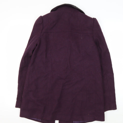 Miss Selfridge Women's Purple Buckle Coat Size 6