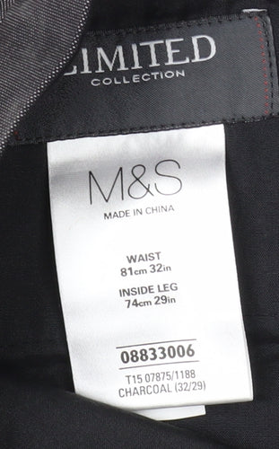Marks and Spencer Men's Grey Trousers Size 32