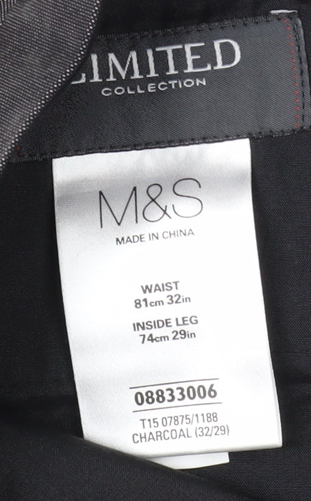 Marks and Spencer Men's Grey Trousers Size 32