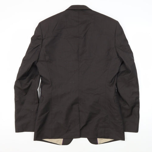 Next Men's Brown Blazer 36 Regular Fit Single Breasted