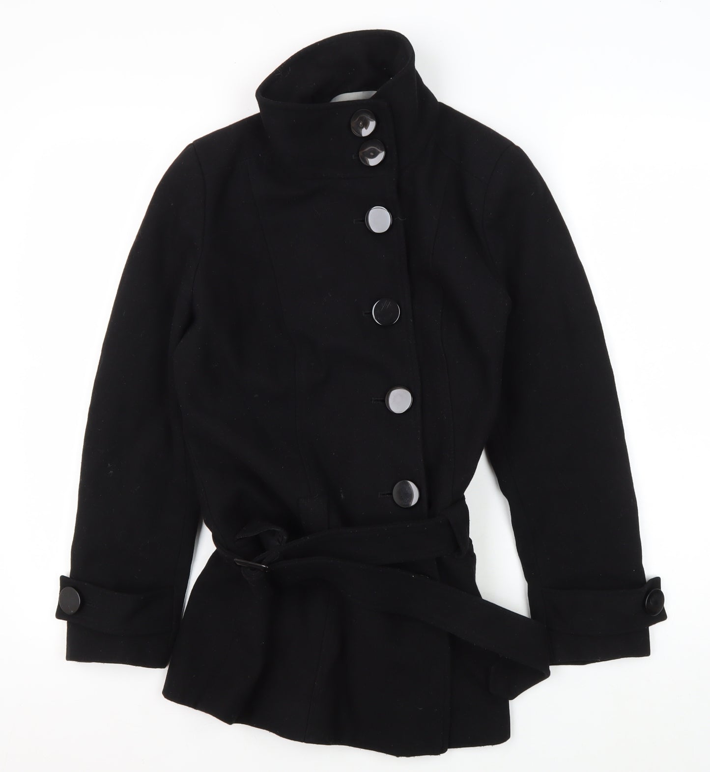 Dorothy Perkins Women's Black Wool Pea Coat Size 8