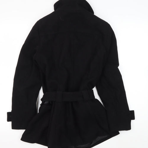 Dorothy Perkins Women's Black Wool Pea Coat Size 8