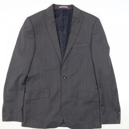 Marks and Spencer Men's Grey Slim Blazer, Size 38R