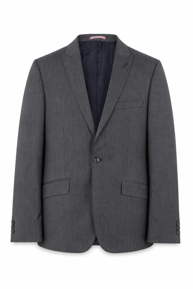 Front view of Marks & Spencer Men's Grey Slim Blazer, size 38R