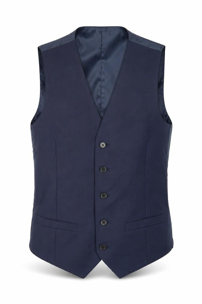 Front view of Marks & Spencer Blue 34R Men's Wool Waistcoat