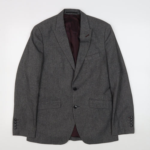 Burton Menswear London Grey Slim Fit Blazer 36S