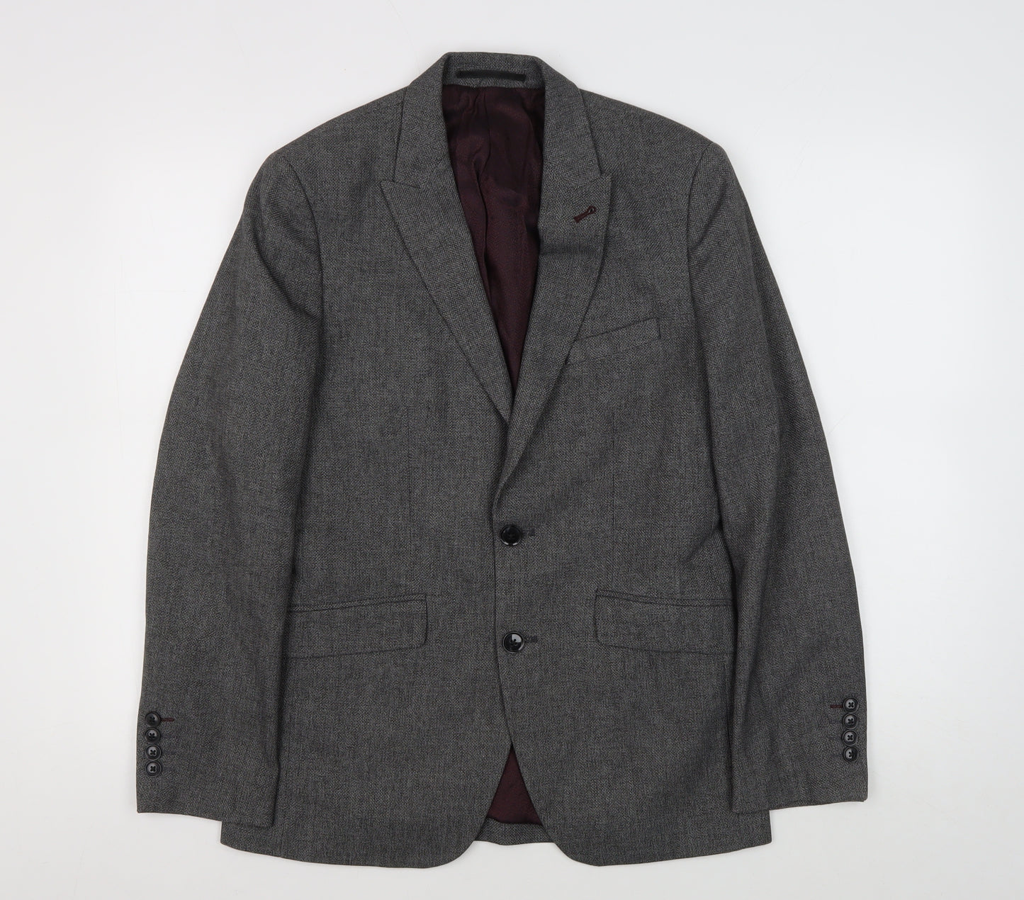 Burton Menswear London Grey Slim Fit Blazer 36S