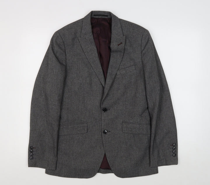 Burton Menswear London Grey Slim Fit Blazer 36S