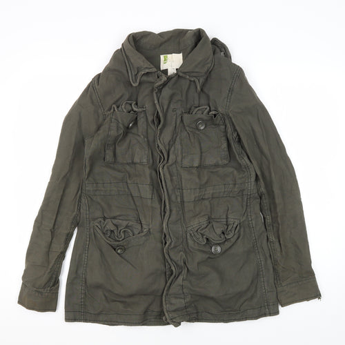 Women's Green Military Jacket, S, Linen-Cotton