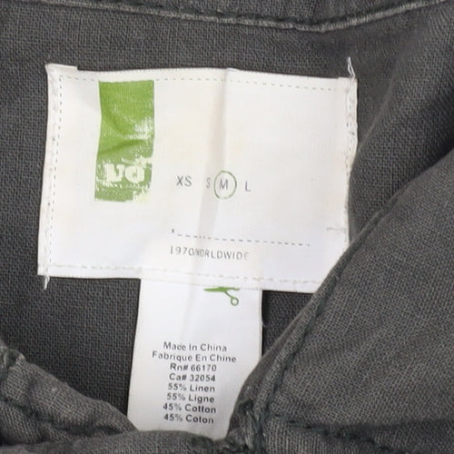 Women's Green Military Jacket, S, Linen-Cotton