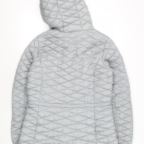 Steve Madden Women's Grey Puffer Jacket M Hooded Zipped