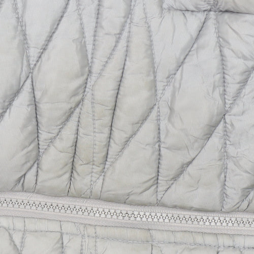 Steve Madden Women's Grey Puffer Jacket M Hooded Zipped
