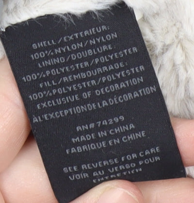 Steve Madden Women's Grey Puffer Jacket M Hooded Zipped