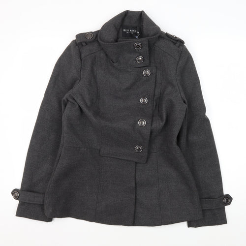 Miss Real Women's Black Wool Coat Size 14
