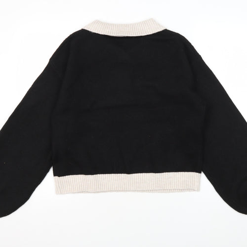 Next Women's Black Henley Collared Jumper M