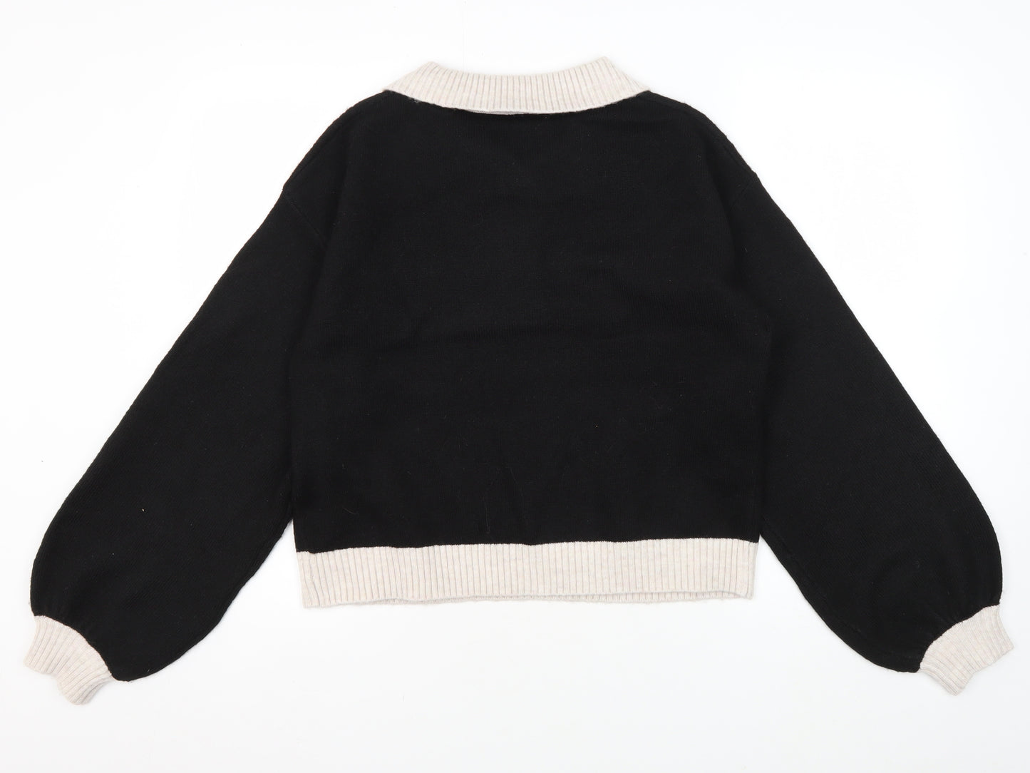 Next Women's Black Henley Collared Jumper M