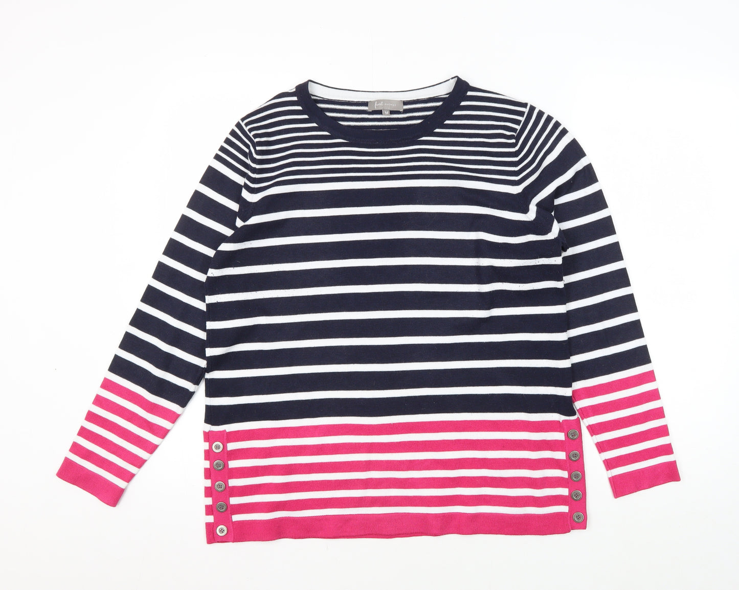 First Avenue Women's Multicoloured Striped Pullover - M