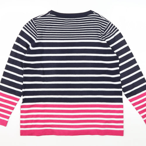 First Avenue Women's Multicoloured Striped Pullover - M