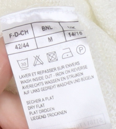 Damart Women's Ivory Floral V-Neck Pullover M