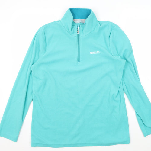 Regatta Women's Blue 1/4 Zip Fleece Sweatshirt UK 12