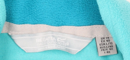 Regatta Women's Blue 1/4 Zip Fleece Sweatshirt UK 12