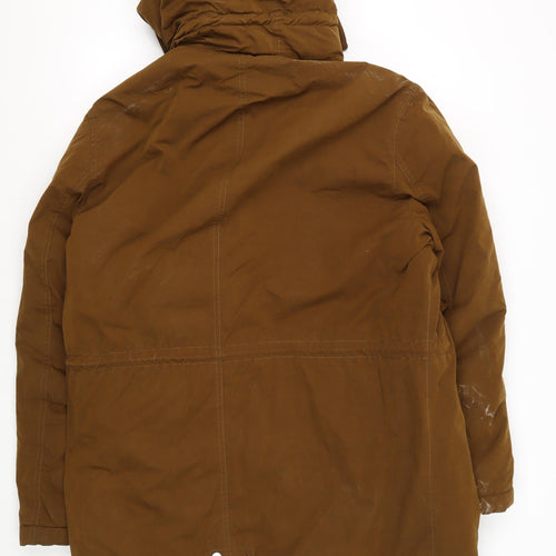 Zara Man Brown XL Hooded Parka Jacket for Men