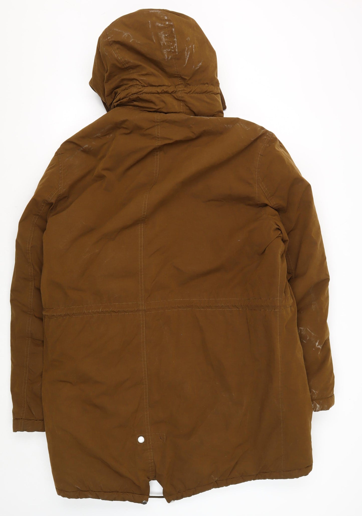 Zara Man Brown XL Hooded Parka Jacket for Men