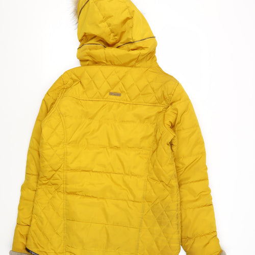 Regatta Women's Yellow Quilted Hooded Jacket Size 14