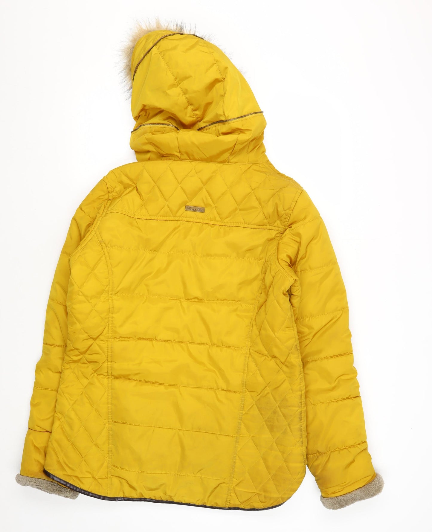 Regatta Women's Yellow Quilted Hooded Jacket Size 14
