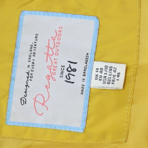 Regatta Women's Yellow Quilted Hooded Jacket Size 14