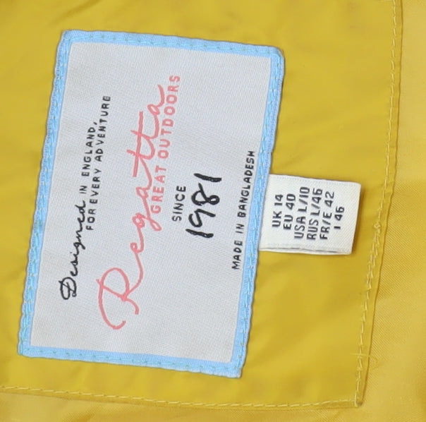 Regatta Women's Yellow Quilted Hooded Jacket Size 14