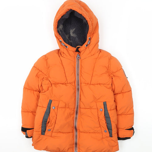 Next Boys Orange Puffer Jacket, 4 Years, Winter Essential, Hooded