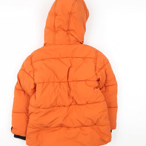 Next Boys Orange Puffer Jacket, 4 Years, Winter Essential, Hooded