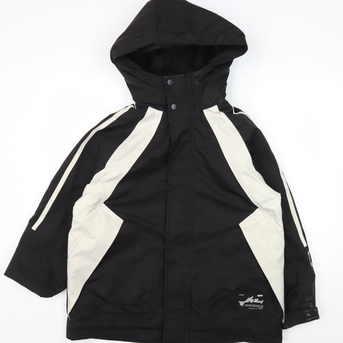 Star&Dot Boys Black Hooded Parka Jacket - 11 Years