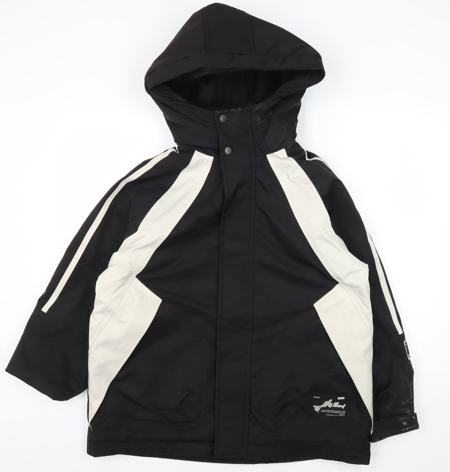 Star&Dot Boys Black Hooded Parka Jacket - 11 Years