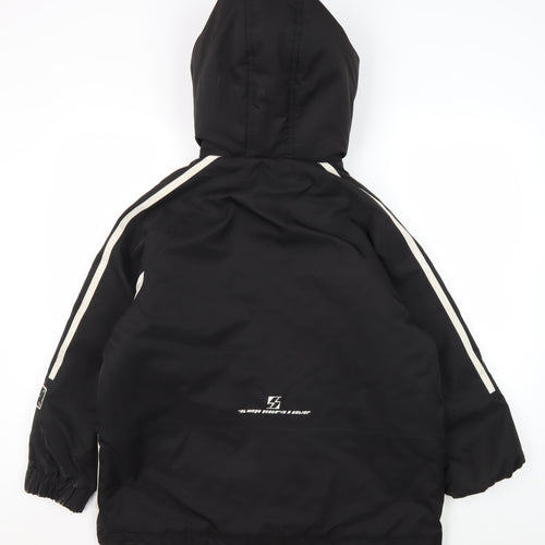 Star&Dot Boys Black Hooded Parka Jacket - 11 Years