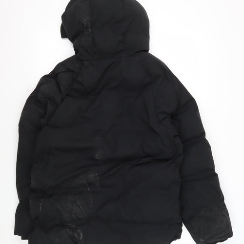 Next Boys Black Puffer Jacket 12 Years Hooded Zip Winter