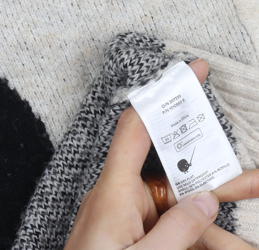 Monki Women's Multicoloured Mock Neck Jumper, Size M