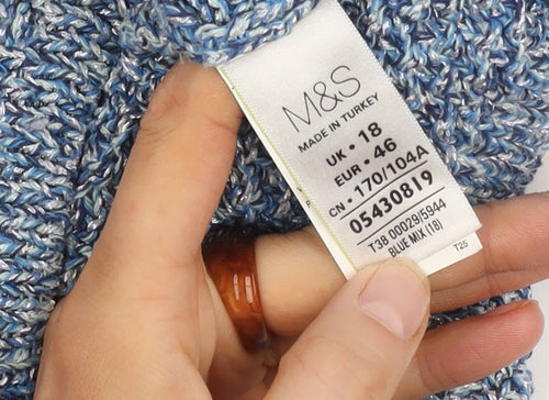 Marks and Spencer Women's Blue Knit Pullover Jumper Size 18