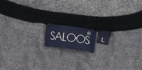 Saloos Women's Grey Cardigan Size L Knit Beaded