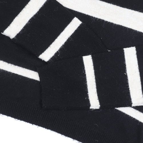 New Look Women’s Black Ivory Striped Pullover Jumper M