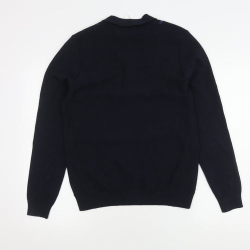 Marks and Spencer Men's Blue Striped Pullover Jumper S