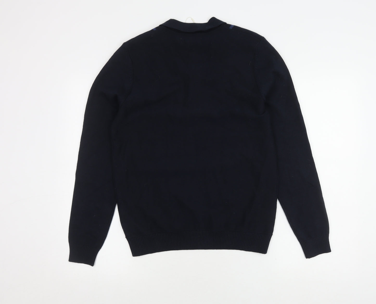 Marks and Spencer Men's Blue Striped Pullover Jumper S