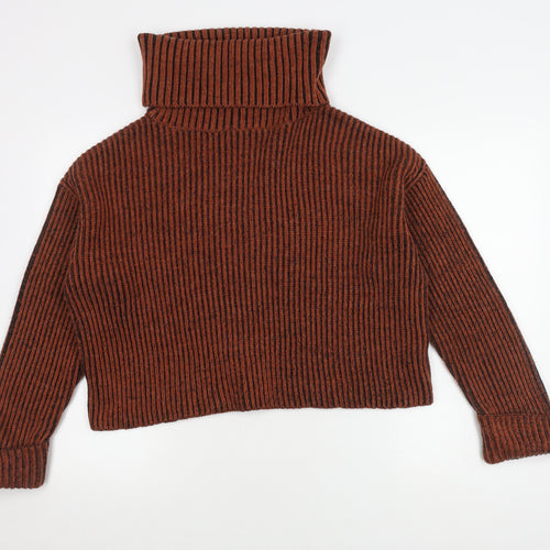 Topshop Women's Roll Neck Striped Pullover Jumper S