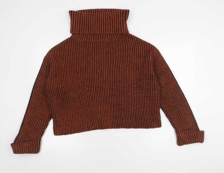 Topshop Women's Roll Neck Striped Pullover Jumper S